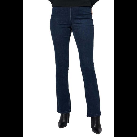 Denim & Co. Signature Perfect Flex Pull-On Jeans Dark Wash - Regular - Picture 1 of 1